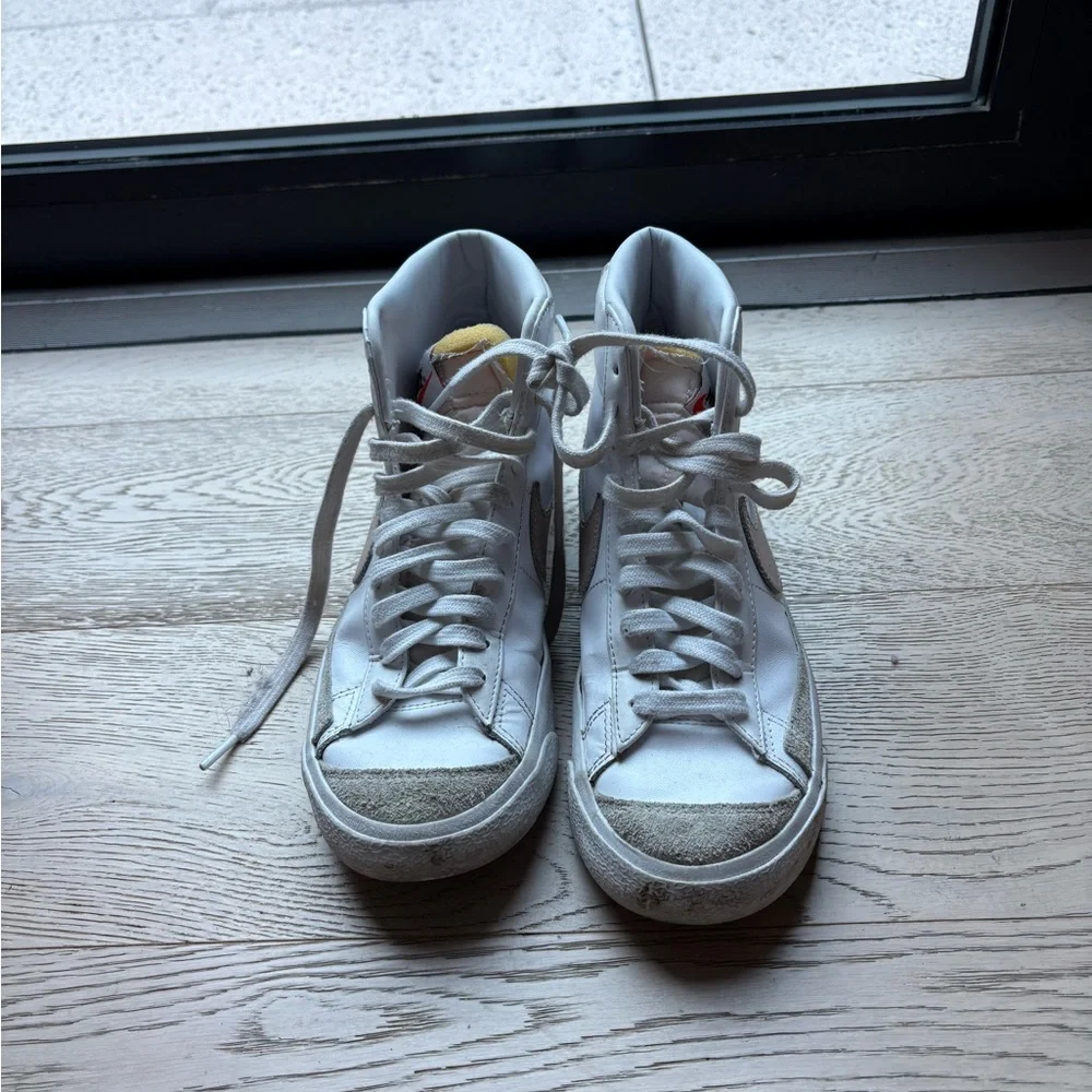 Women's White High-Top Sneakers - Picture 1 of 4
